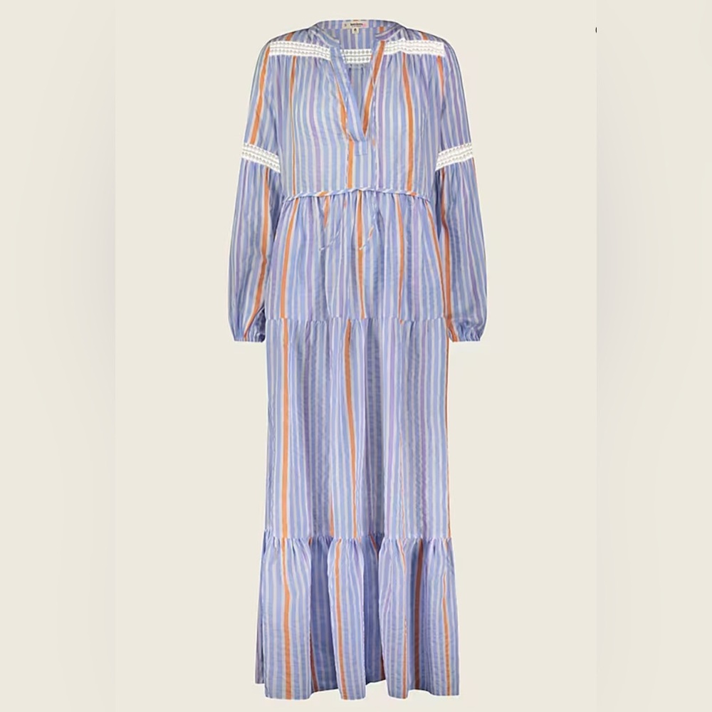 Lemlem Bahiri Peasant Dress, in Color ‘Light Sky Blue C1’, Medium